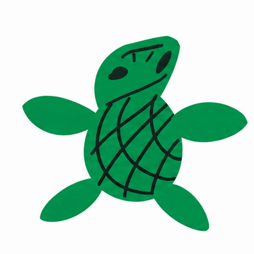The green turtle moves its body and flippers.