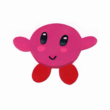 The pink character moves in a short animation.