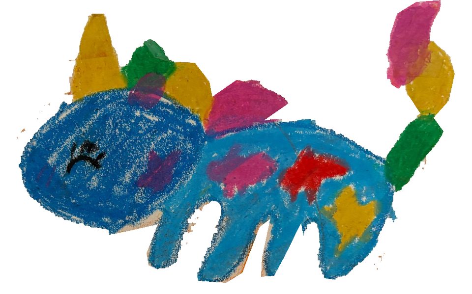 A multicolor creature — raw